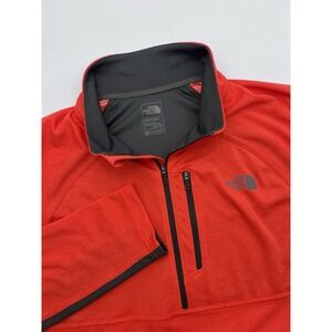 The North Face Mens Red XL Ambition 1/4 Zip Pullover Jacket Lightweight Flashdry